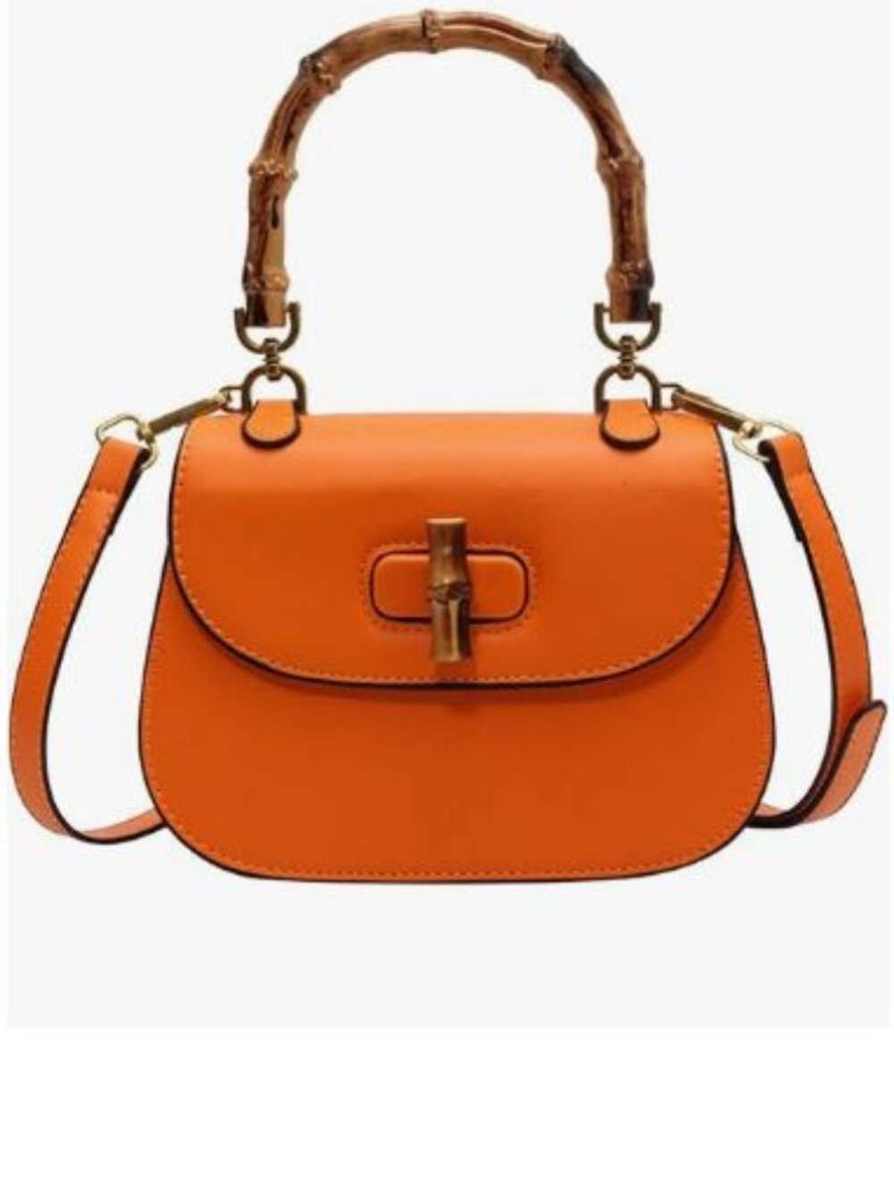 Women's Leather Tote Handbags,Bamboo Shaped Top Handle Satchel Crossbody Bag Vin